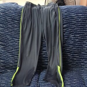 Gray Track Pants with Neon Accents